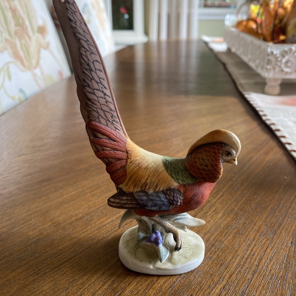 Vintage Hand Painted Lefton Golden Pheasant KW1529A 5 1/2 X 3